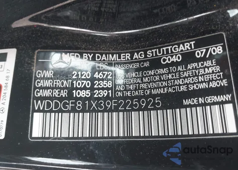 2009 Mercedes-Benz C 300 Luxury 4Matic/Sport 4Matic from USA, damaged, VIN WDDGF81X39F225925
